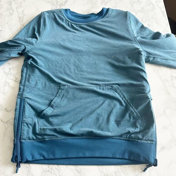 Ivivva/Lululemon Quilted Reversible Pullover Sweatshirt Teal Blue Side Zip - Picture 6 of 10